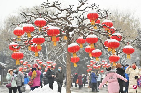 北京城雪后 一片银装素裹