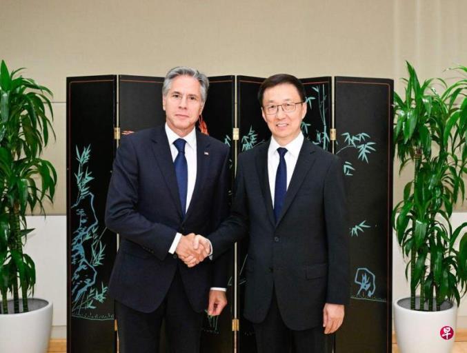 布林肯与韩正会谈 中美未来几周将继续高层接触