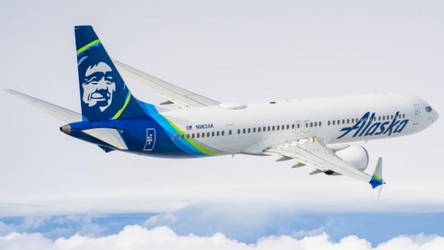 阿拉斯加航空公司的一架737 Max 9型飞机