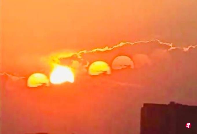 成都天空现七个太阳 专家:光折射和反射现象